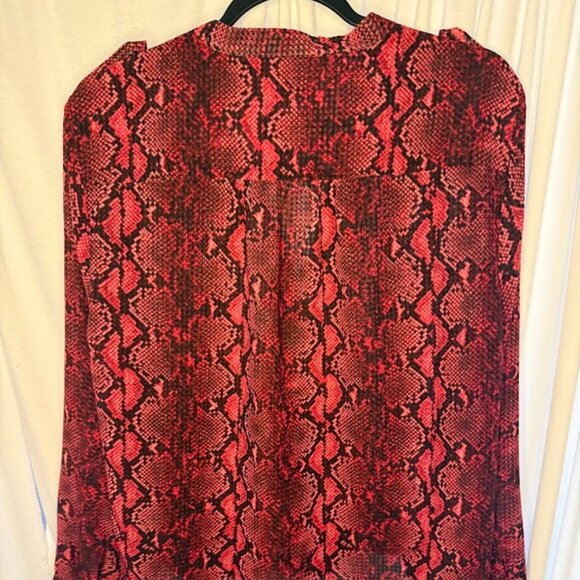 MICHAEL by Michael Kors Pink/Red Snake print Blouse Size XL - Picture 3 of 5